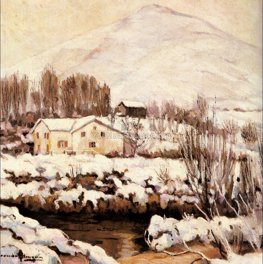 Cottages in a Snowy Landscape - 亚历山大·阿尔特曼